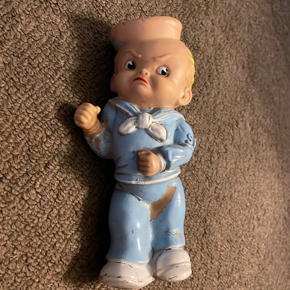 Vintage Stahlwood Toy Manufacturer Co. Spunky Sailor Squeaky Doll WWII Rare - Picture 1 of 7